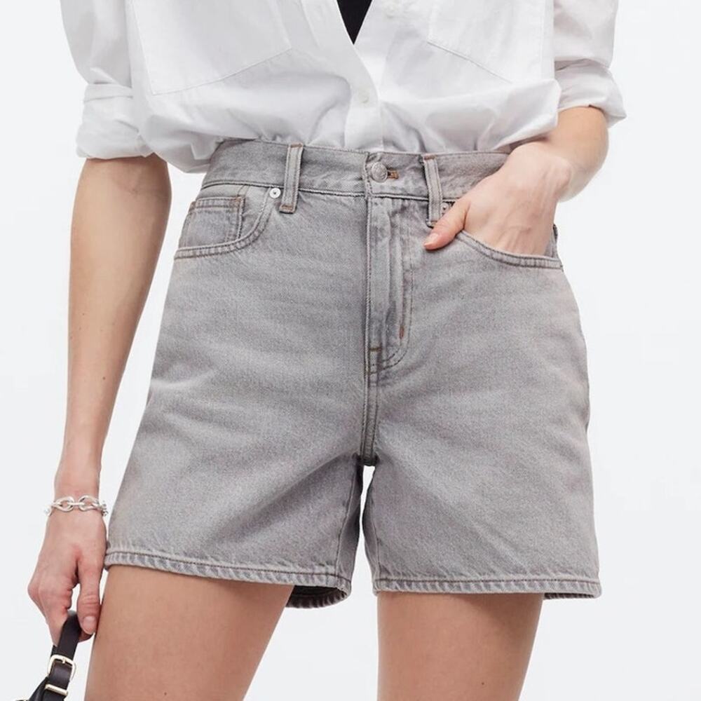 NWT Madewell '90s Mid-Length Grey Jean Short 31